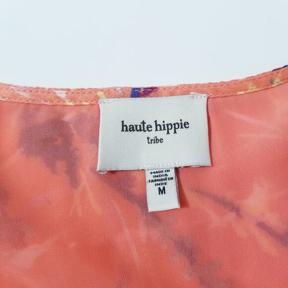 Haute Hippie Women size Medium Tribe Floral Wrap Maxi Dress - Picture 3 of 13